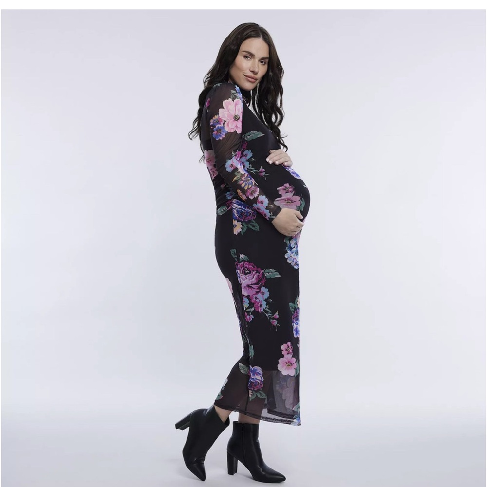 Maternity Motherhood Turtleneck Maxi Dress
